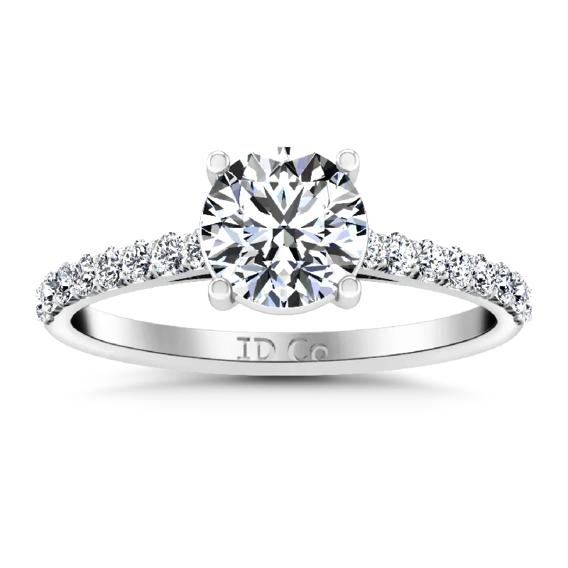 Pave Engagement Ring Yvette 14K White Gold