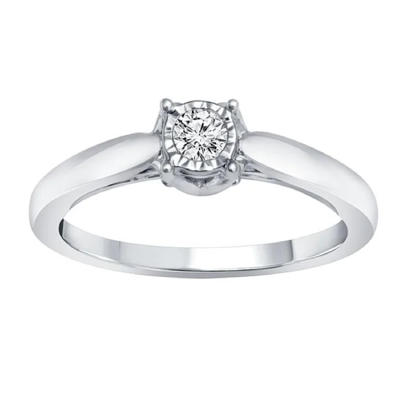 Sparkle On A Budget – Fine Jewelry For Less 1/4 CTW Diamond Illusion Set Solitaire Ring in 10KT White Gold