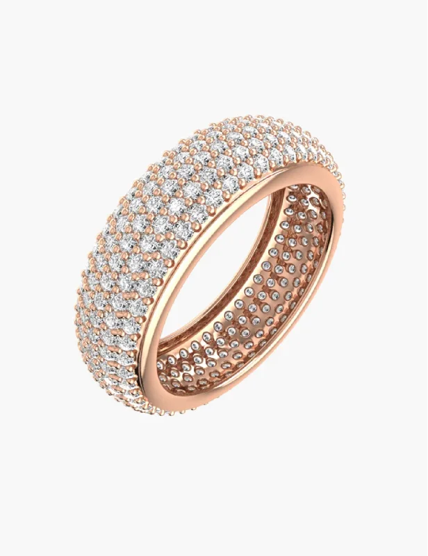 Luxury Meets Affordability – Jewelry Sale Live Now Grand Pave 18K Rosegold Ring w. Lab-Grown Diamond