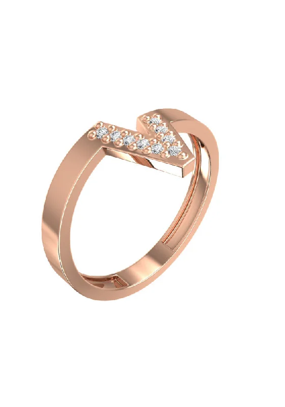 Upgrade Your Jewelry Collection For Less V 18K Rosegold Ring w. Lab-Grown Diamonds