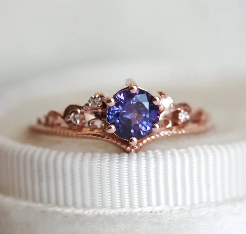 Classic And Modern Jewelry Styles On Sale Bella Vintage Purple Sapphire Diamond Ring