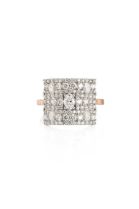 Grab Your Favorite Jewelry At The Lowest Prices Classic Wife 18K Rosegold & Whitegold Ring w. Diamonds