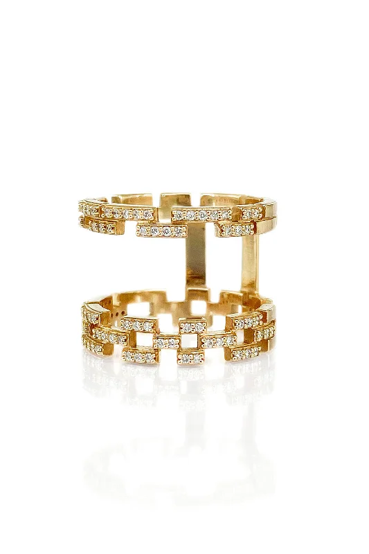 Unmissable Discounts On Timeless Jewelry Pieces Open Brick 18K Gold Ring w. Diamonds Unmissable Discounts On Timeless Jewelry Pieces Open Brick 18K Gold Ring w. Diamonds