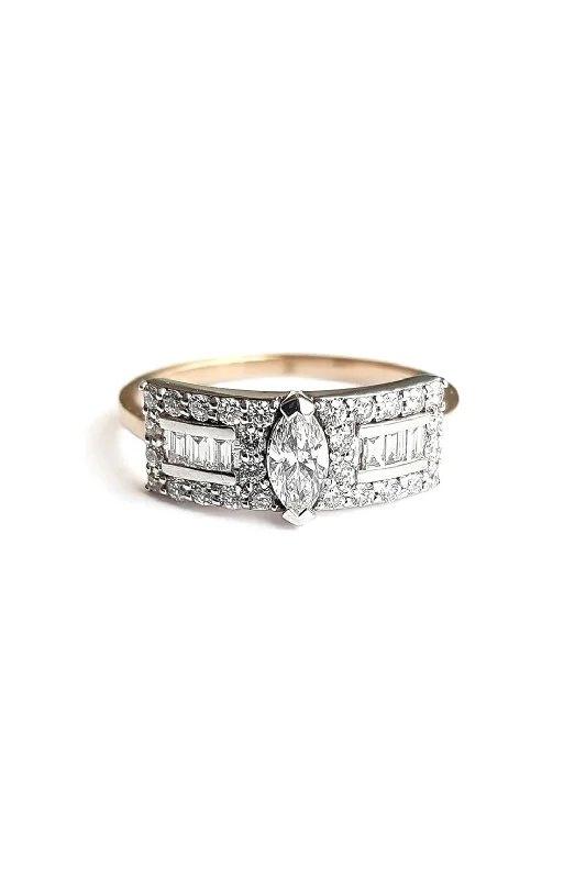 Modern Jewelry At Exclusive Discounts – Shop Today Second Wife Big Marquise 18K Rosegold & Whitegold Ring w. Diamonds Modern Jewelry At Exclusive Discounts – Shop Today Second Wife Big Marquise 18K Rosegold & Whitegold Ring w. Diamonds