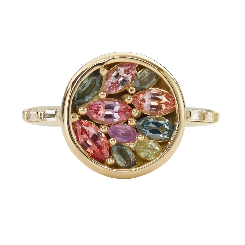 Make Every Moment Shine – Jewelry Discounts Available Summertime Ring with Colorful Sapphire Petals