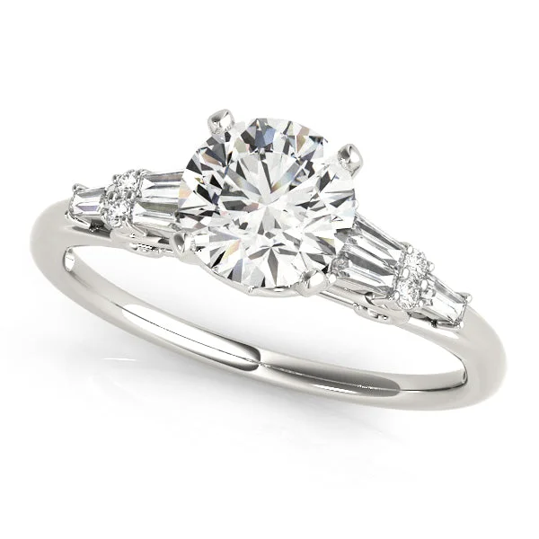 Exclusive Gemstone Jewelry At Special Prices Tapered Baguette and Round Diamond Engagement Mounting