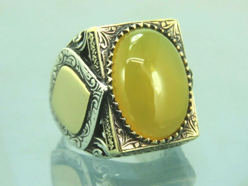 Stunning Jewelry At A Fraction Of The Price Turkish Handmade Jewelry 925 Sterling Silver Agate Stone Mens Rings