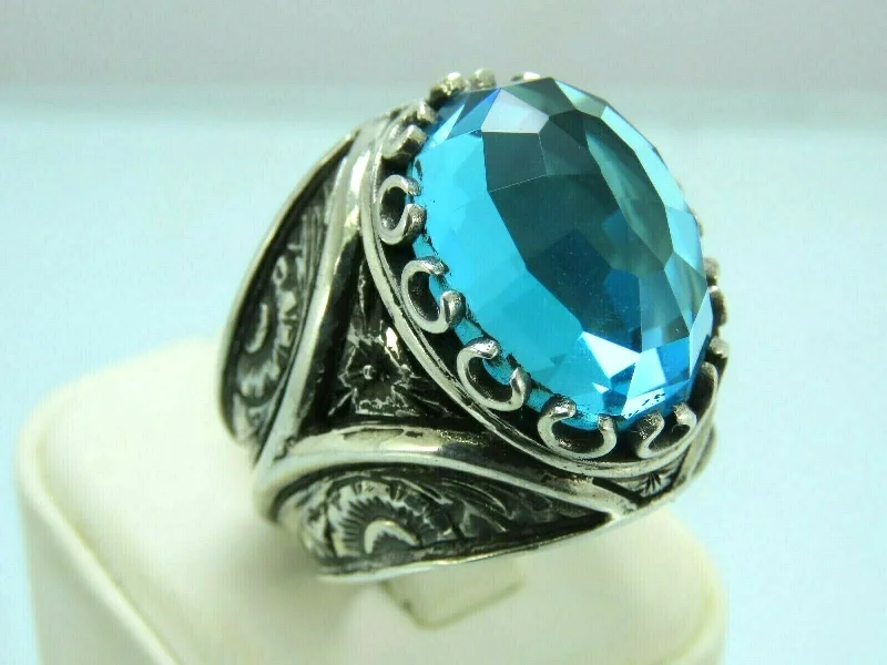 Make Your Outfit Shine With Discounted Jewelry Turkish Handmade Jewelry 925 Sterling Silver Aquamarine Stone Mens Rings Make Your Outfit Shine With Discounted Jewelry Turkish Handmade Jewelry 925 Sterling Silver Aquamarine Stone Mens Rings