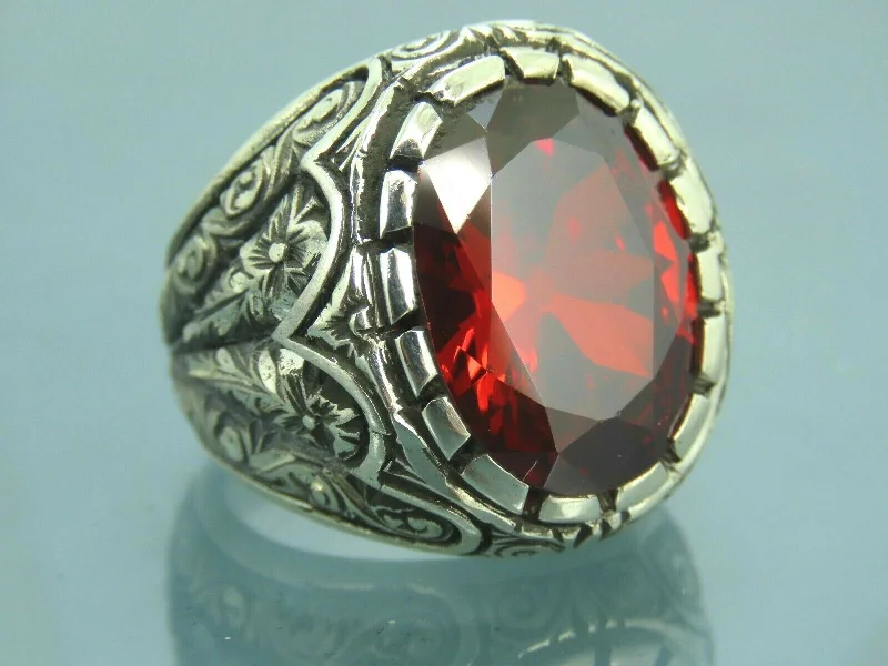 High-Quality Jewelry At A Fraction Of The Cost Turkish Handmade Jewelry 925 Sterling Silver Ruby Stone Mens Rings