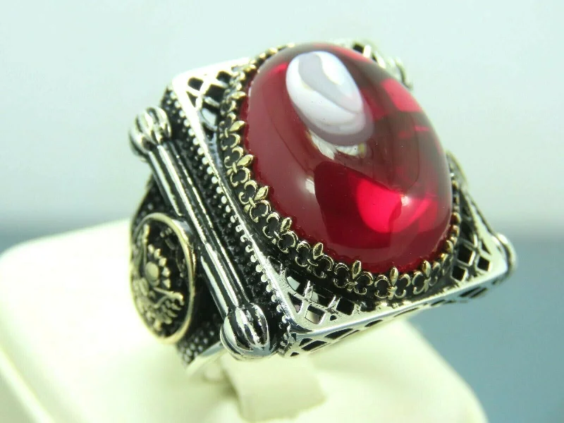 Fashion-Forward Jewelry At Incredible Prices Turkish Handmade Jewelry 925 Sterling Silver Ruby Stone Mens Rings