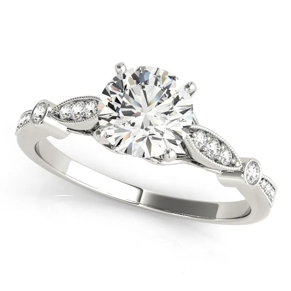 Make Your Outfit Shine With Discounted Jewelry Vintage Style Tapered Milgrain Edge Engagement Mounting