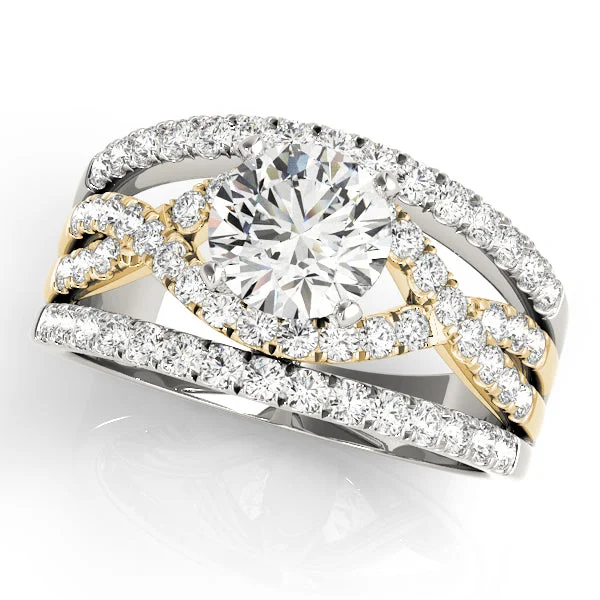 Stunning Statement Jewelry, Unbeatable Discounts Diamond Wide Engagement Mounting with Interior Cross-Over Design