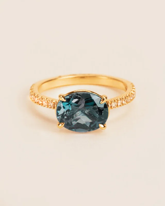 Holiday Jewelry Sale – Perfect Gifts At Great Prices Eternity 18K Gold Ring w. Diamond & Topaz