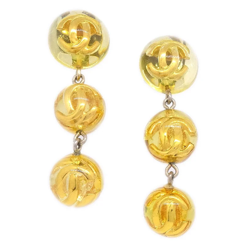 Chanel 1990 Clear Ball Earrings Clip-On