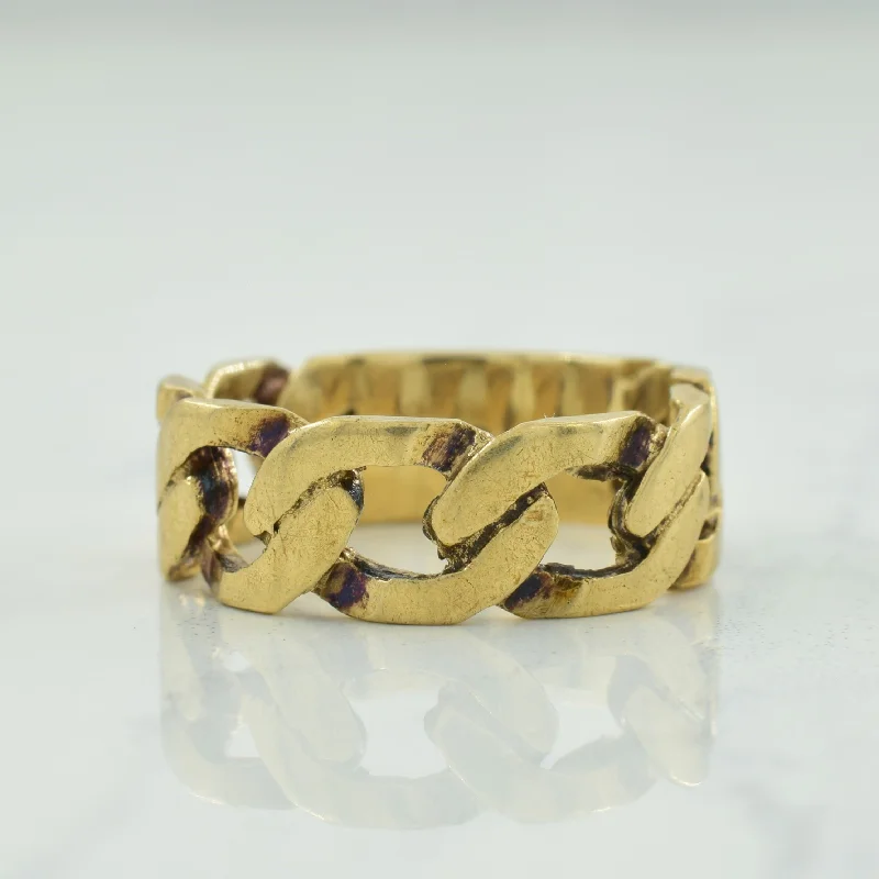 Seasonal Jewelry Deals – Elevate Your Style 10k Yellow Gold Cuban Link Ring | SZ 5.5 |