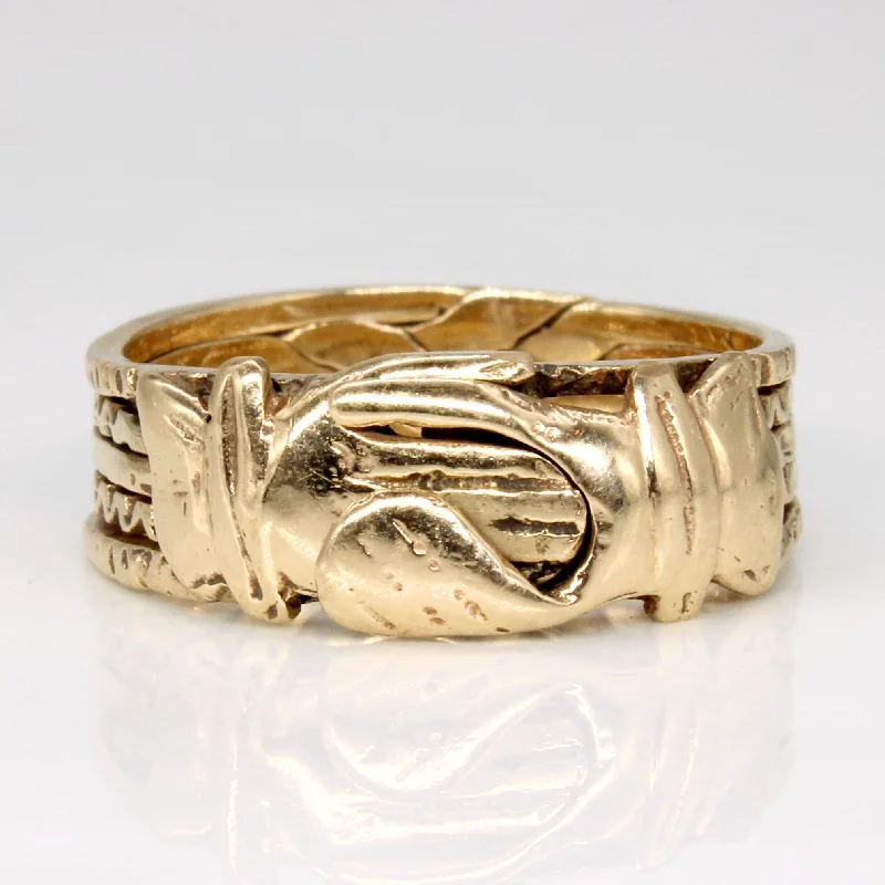 Unmissable Jewelry Sale – Shop Before It's Too Late 10k Yellow Gold Hand Holding Puzzle Ring | SZ 7 |