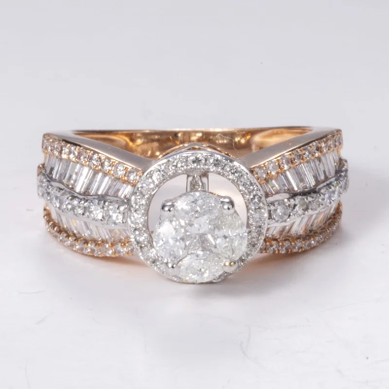 Limited-Stock Jewelry Clearance – Grab Your Favorites Now 14k Rose and White Gold Cluster Ring | 1.54 ctw | Sz 6.25 Limited-Stock Jewelry Clearance – Grab Your Favorites Now 14k Rose and White Gold Cluster Ring | 1.54 ctw | Sz 6.25