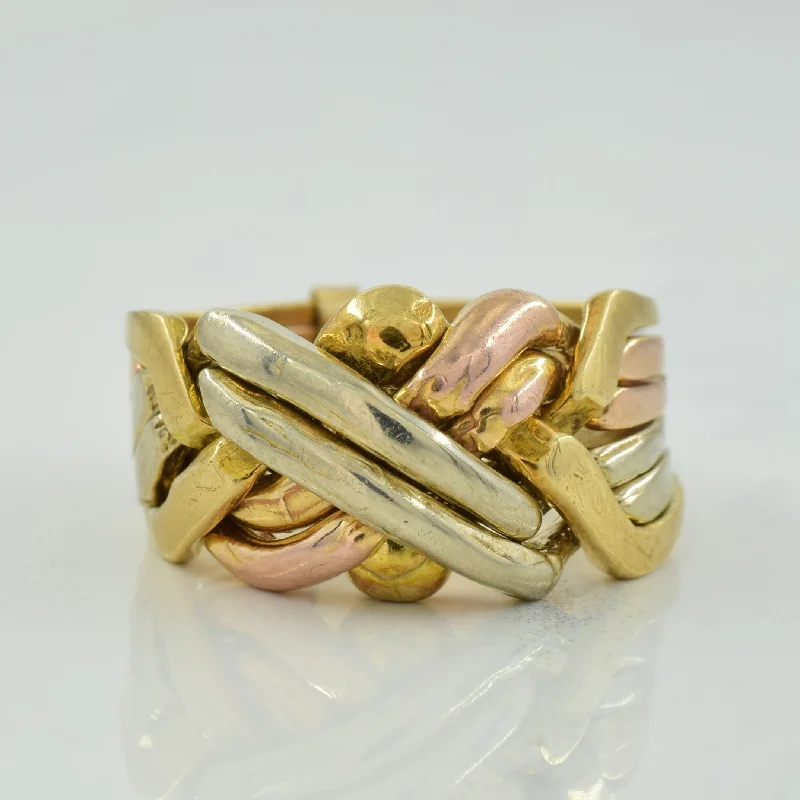 Limited-Time Offer On Elegant Jewelry Pieces 14k Tri Tone Gold Puzzle Ring | SZ 7.5 |
