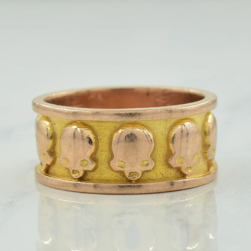Shop Dazzling Jewelry At The Best Prices 14k Two Tone Gold Skull Ring | SZ 6.25 |