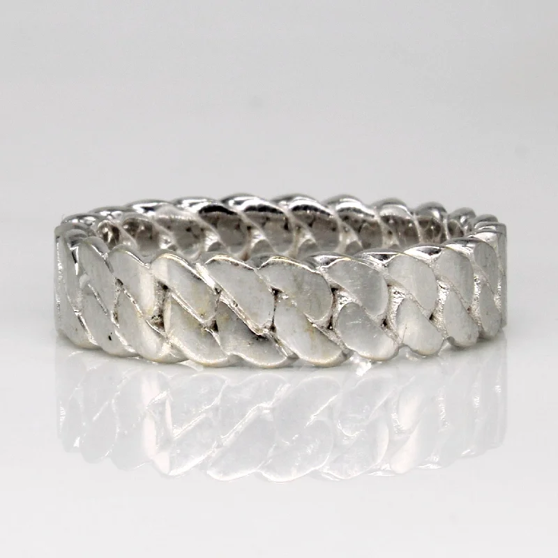 Big Savings On Your Favorite Jewelry Pieces 14k White Gold Chain Link Ring | SZ 9.75 |