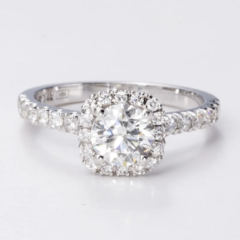 Limited Stock On Premium Jewelry At Low Prices Canadian Diamond Halo White Gold 14k Ring | 1.20ctw | SZ 5.75