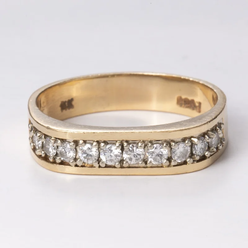Flash Sale On Stunning Jewelry – Limited Stock Available Yellow and White Gold Square Shaped Diamond 14k Band | 0.40 ctw | Sz 9