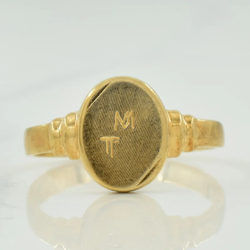 Personalized Jewelry Sale – Meaningful Gifts At Great Prices 14k Yellow Gold 'MT' Initial Signet Ring | SZ 6 |
