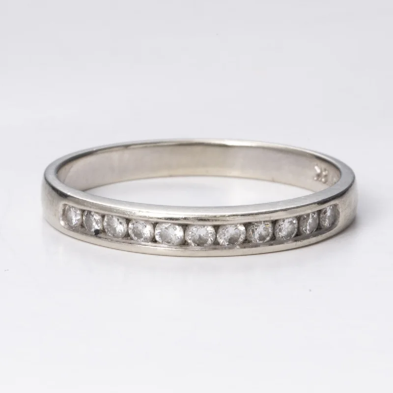 Limited-Time Jewelry Sale – Don't Miss Out On Dazzling Discounts White Gold Channel Set Diamond 18k Ring | 0.30 ctw | Sz 8.5
