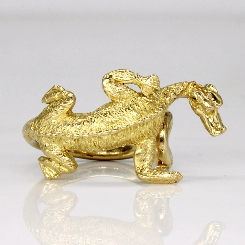 Unbeatable Offers On Luxury And Everyday Jewelry 18k Yellow Gold Dragon Ring | SZ 6.25 |