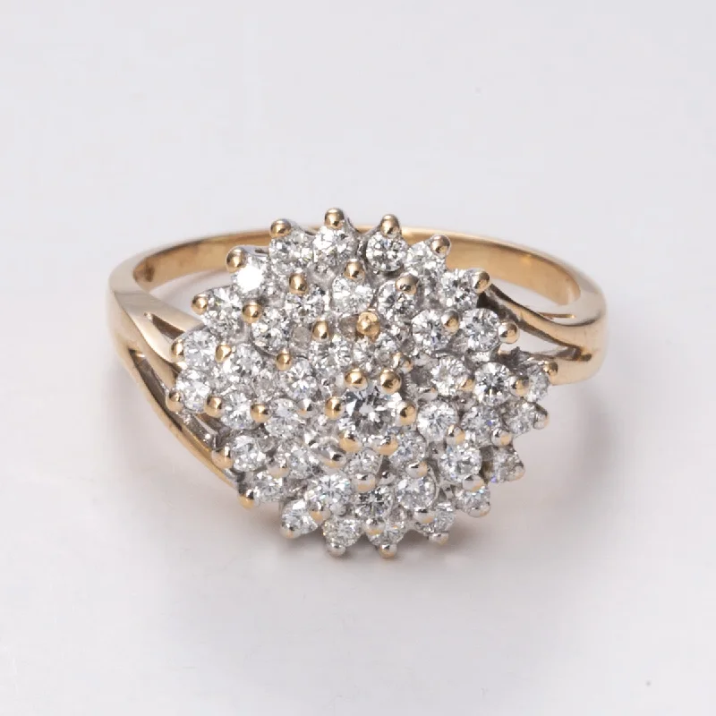 Don't Miss Out – Shop Elegant Jewelry For Less 18k Yellow Gold Fancy Design Diamond Ring| 1.00 ctw | Sz 8.5