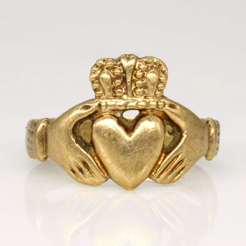Elegant Jewelry Styles At Budget-Friendly Prices 9k Yellow Gold Claddagh Ring | SZ 6 |