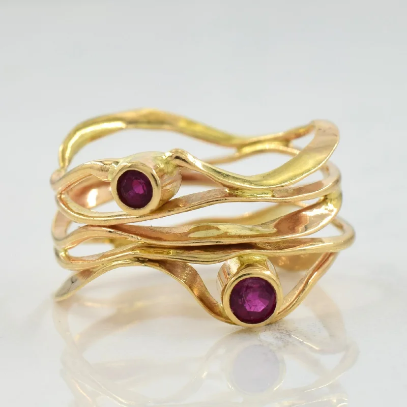 Must-Have Jewelry At Irresistible Discounts Abstract Ruby Ring | 0.30ctw | SZ 7.25 |