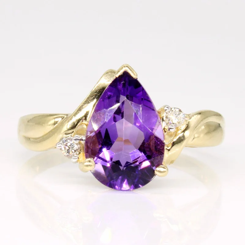 Shop Handcrafted Jewelry At Special Promotional Rates Amethyst & Diamond Cocktail Ring | 2.40ct, 0.06ctw | SZ 9.75 |