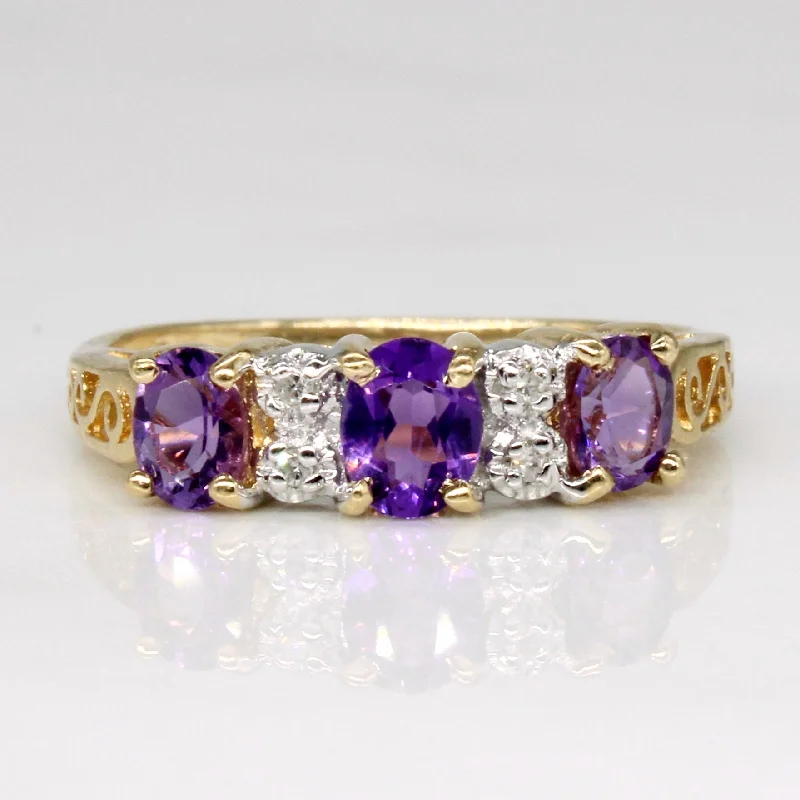 Exclusive Jewelry Sale – Shine For Less Amethyst & Diamond Ring | 0.40ctw, 0.02ctw | SZ 5 |