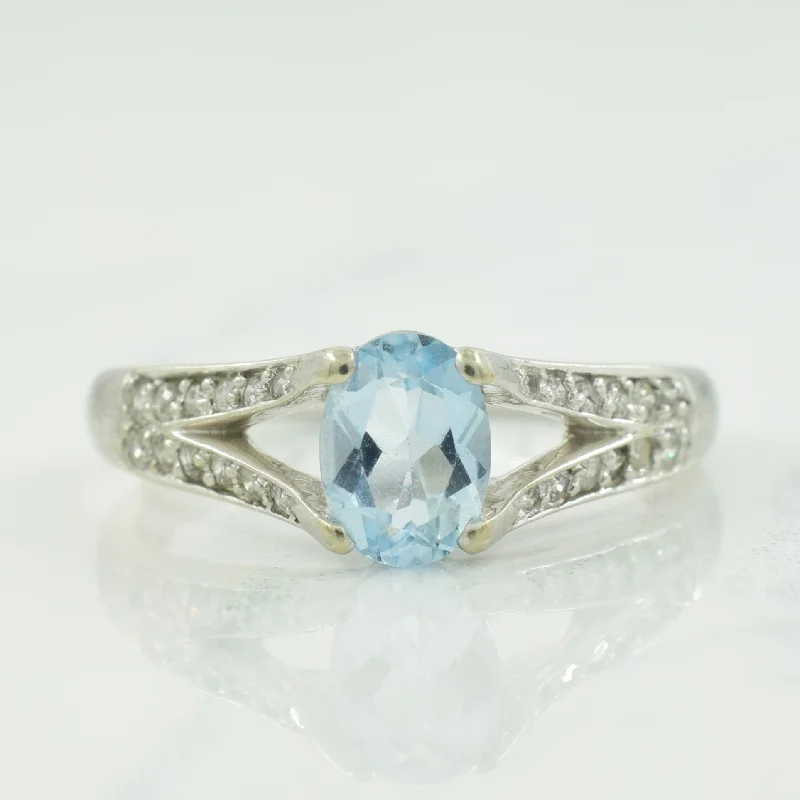 Fashion-Forward Jewelry At Exclusive Discounts Aquamarine & Diamond Ring | 0.65ct, 0.12ctw | SZ 7.75 |