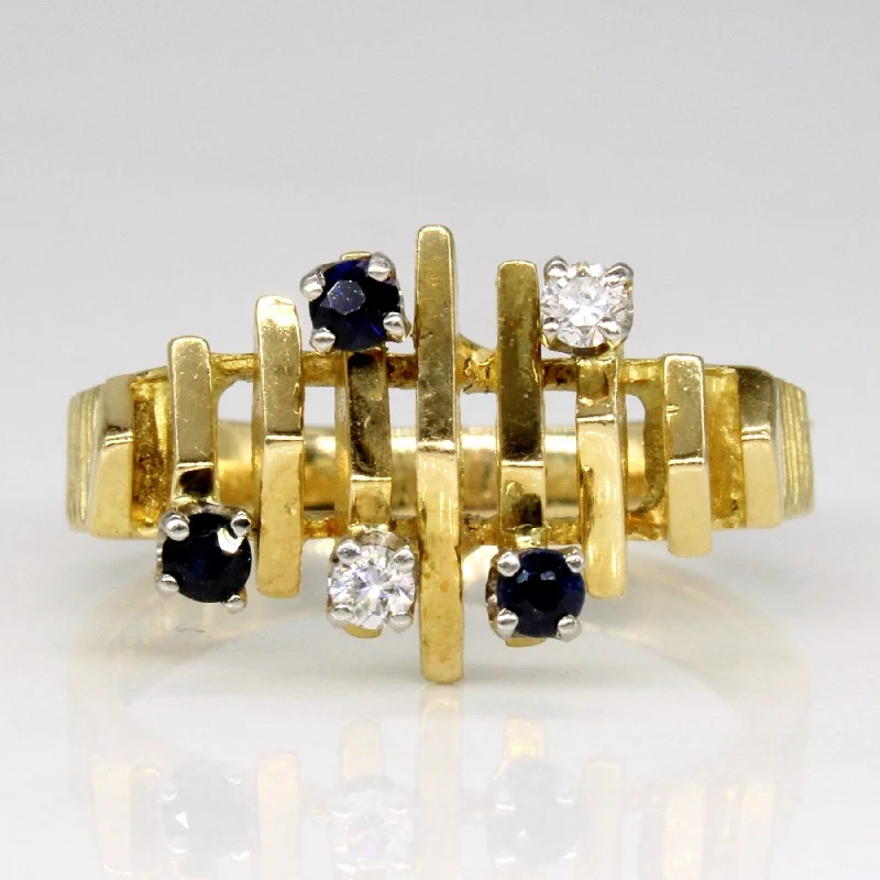 Shop Fine Jewelry With Exclusive Savings 'Birks' Sapphire & Diamond Abstract Ring | 0.14ctw, 0.08ctw | SZ 7.5 |