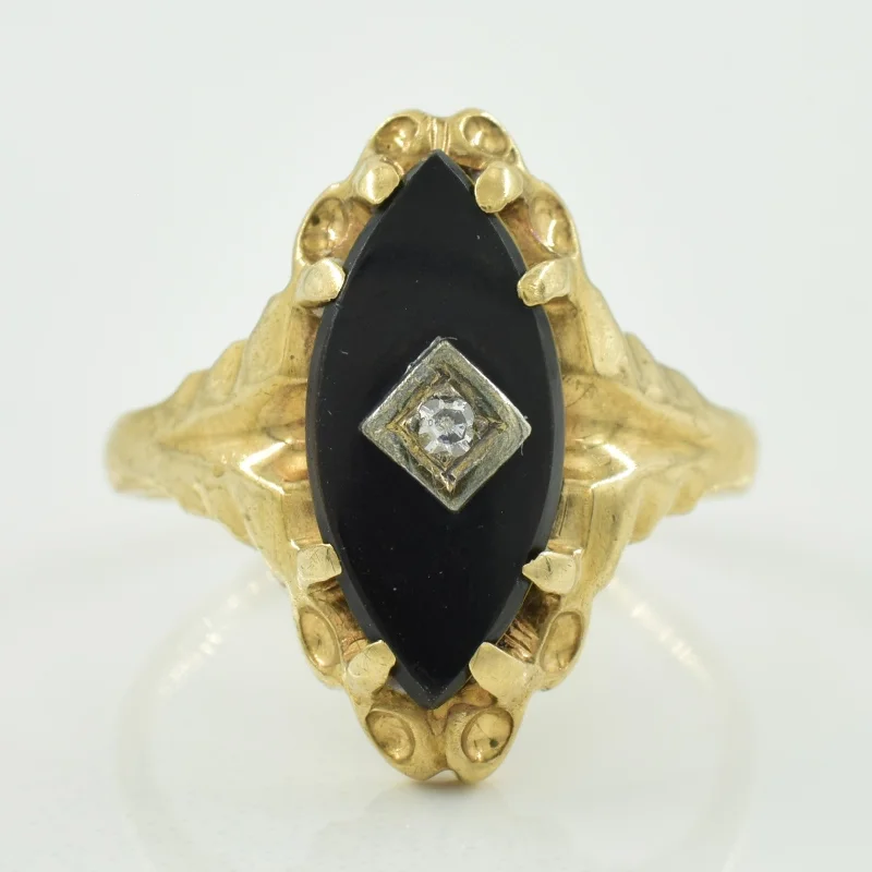 The Jewelry Sale You've Been Waiting For Is Here Black Onyx & Diamond Ring | 1.20ct, 0.02ct | SZ 4.75 |
