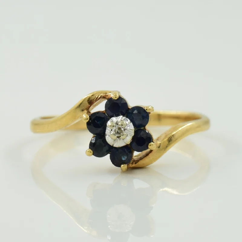 Affordable Elegance – Special Jewelry Sale Now Live Blue Sapphire & Diamond Bypass Ring | 0.25ctw, 0.005ct | SZ 5 |