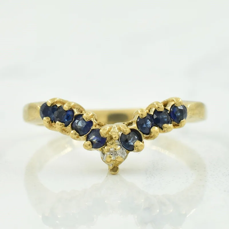 Affordable Glamour – Premium Jewelry For Less Blue Sapphire & Diamond Chevron Ring | 0.25ctw, 0.005ct | SZ 5 |
