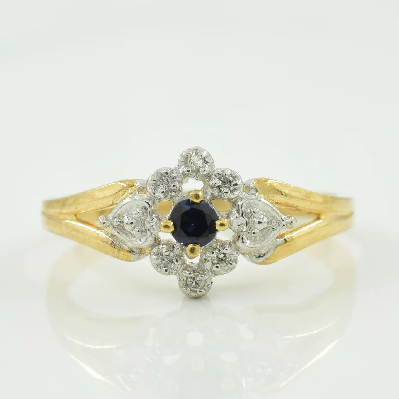 Exclusive Online Jewelry Sale – Don't Wait Blue Sapphire & Diamond Ring | 0.10ct, 0.02ctw | SZ 6.75 |