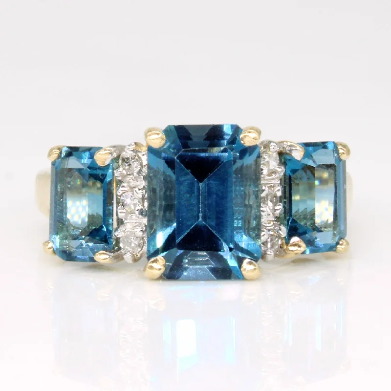 Once-A-Year Jewelry Deals – Shop Before They’Re Gone Blue Topaz & Diamond Cocktail Ring | 3.50ctw, 0.03ctw | SZ 5.5 |