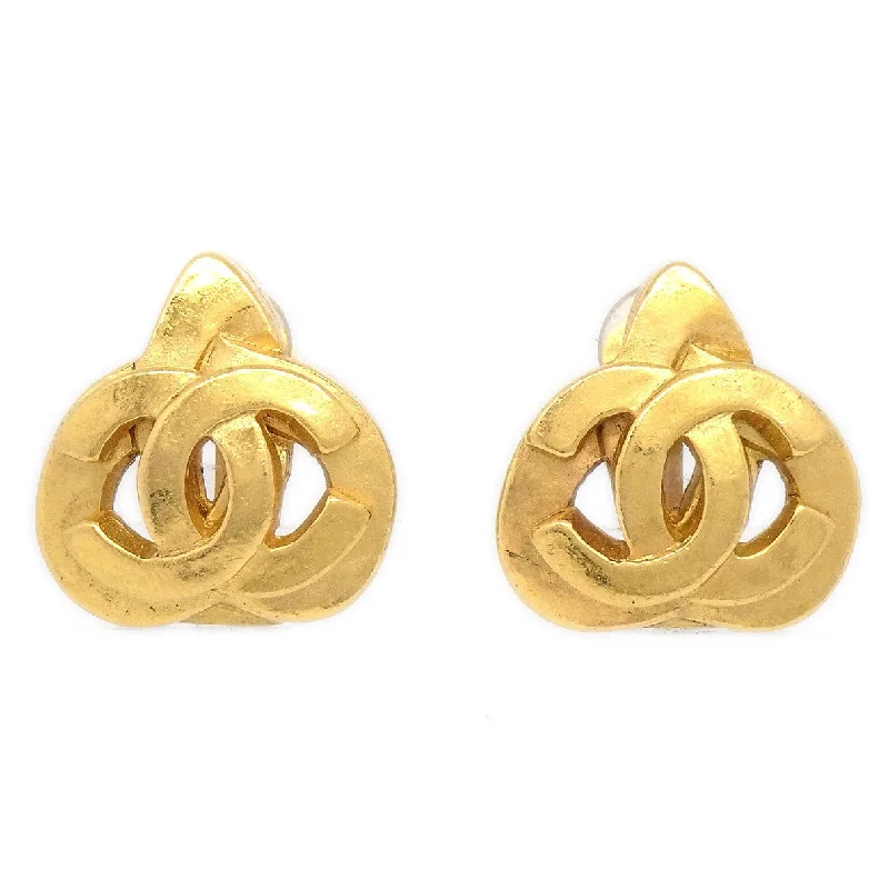 CHANEL 1997 Heart Earrings Clip-On Gold Small