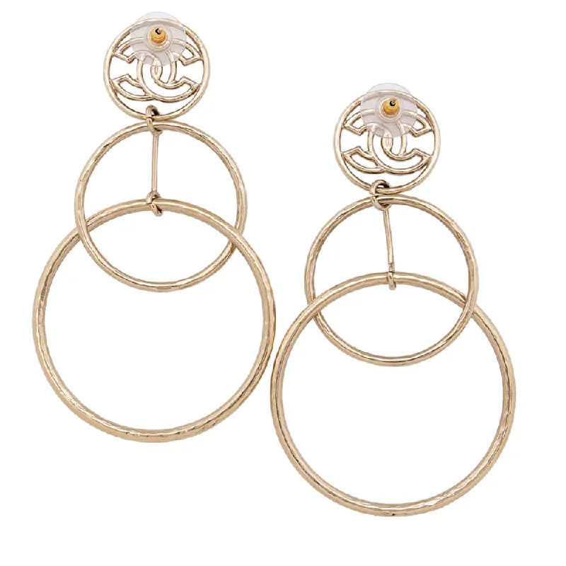 Chanel CC Circle Drop Earrings (SHF-20252)