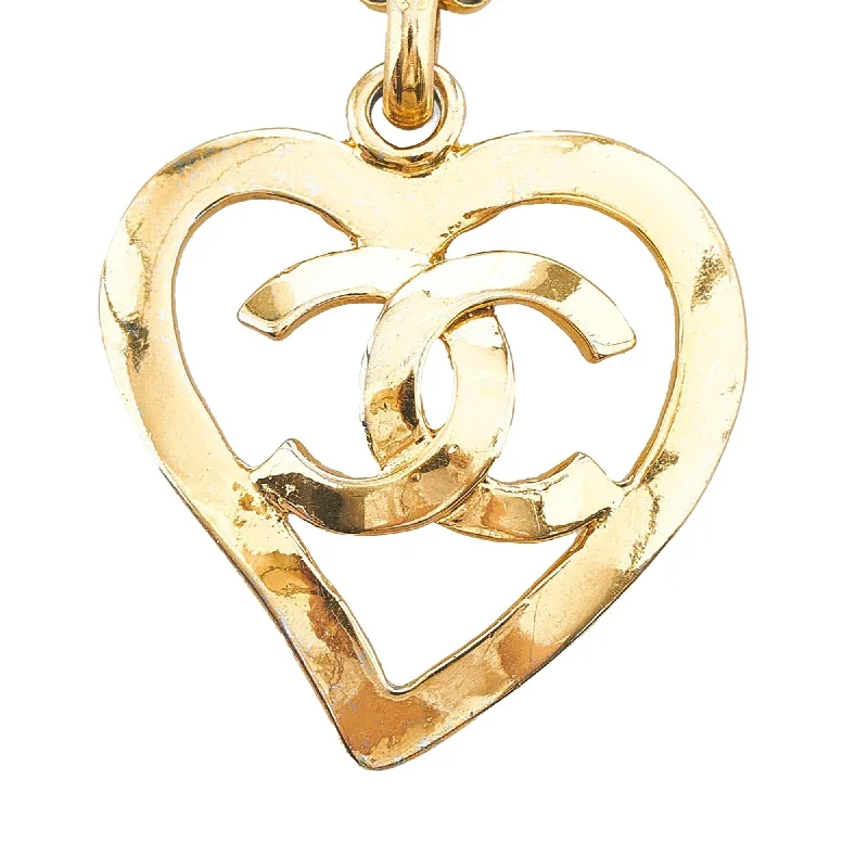 Chanel CC Heart Pendant Necklace (SHG-mLjVan)