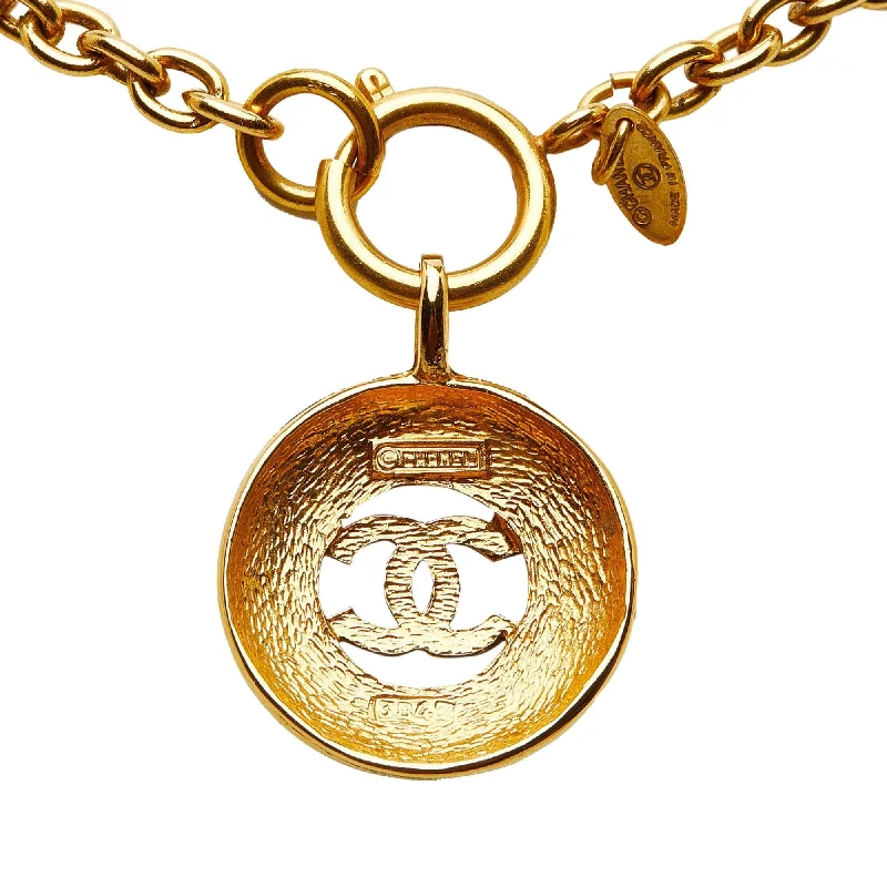 Chanel CC Round Pendant Necklace (SHG-JpR2Dk)