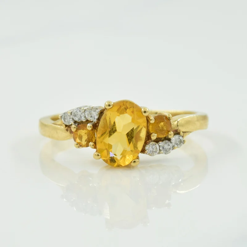 Breathtaking Jewelry At Limited-Time Savings Citrine & Diamond Ring | 0.15ctw, 0.06ctw | SZ 6.5 |