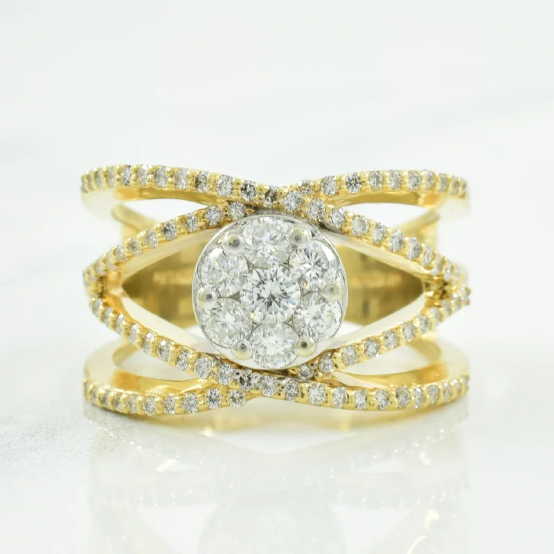 Sparkle On A Budget – Fine Jewelry For Less Cluster Diamond Ring | 0.85ctw | SZ 7 |