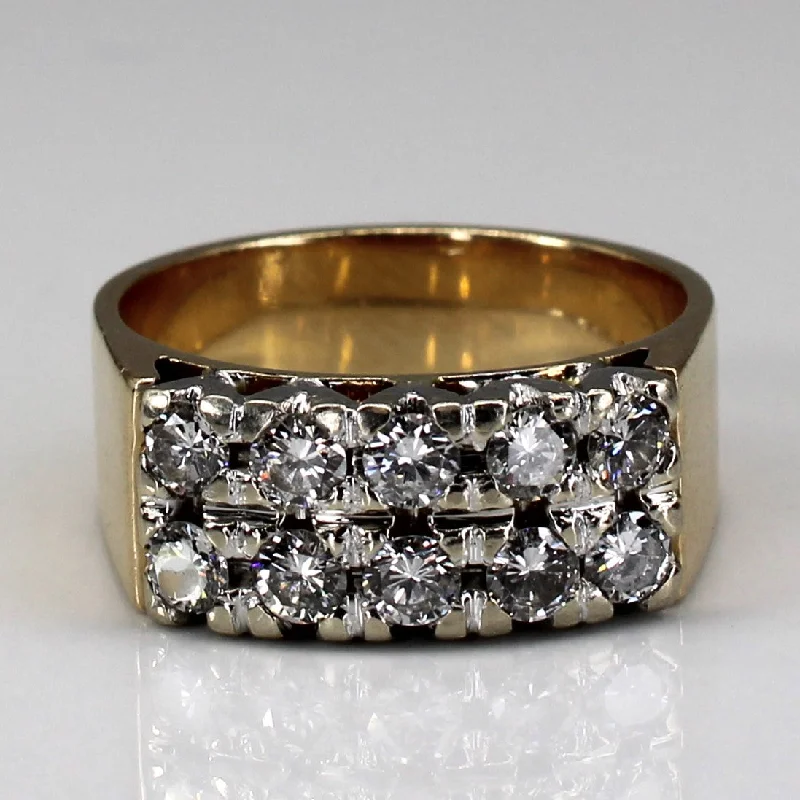 Your Perfect Accessory Now At The Best Price Cluster Diamond Wide Ring | 1.10ctw | SZ 8.5 |