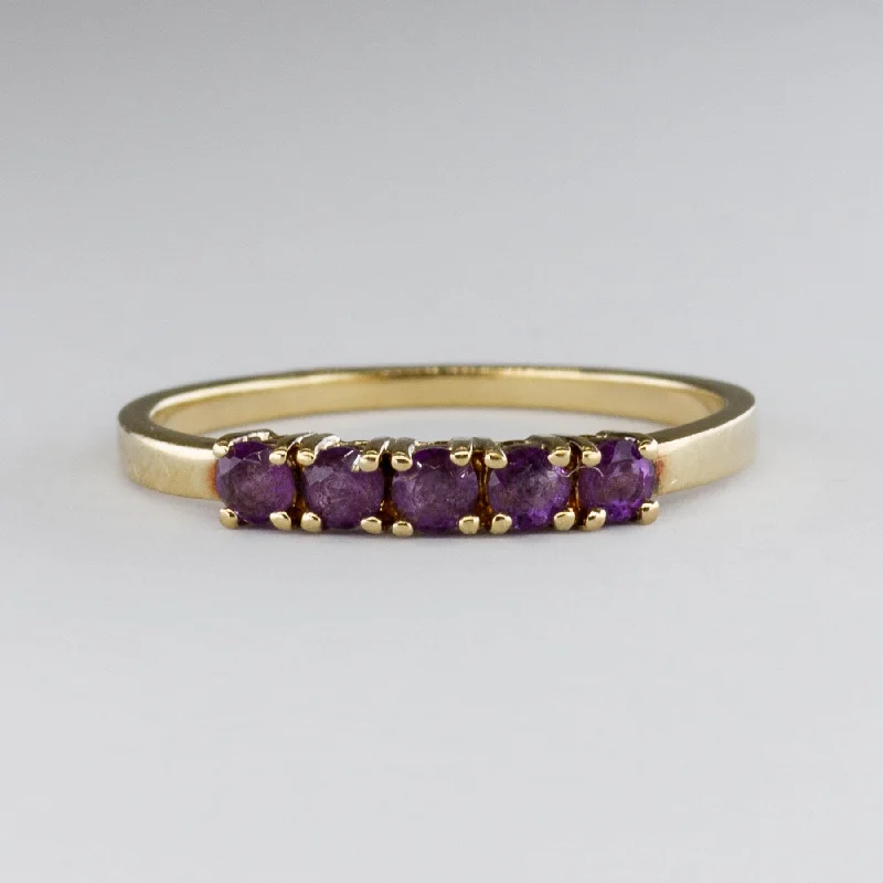 Exclusive Jewelry Sale – Limited-Time Discounts Five Stone Amethyst Ring | 0.2ctw  | SZ 7 |