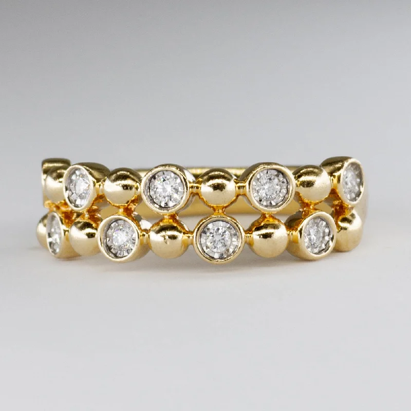 Shop Elegant Jewelry At Unbeatable Prices Diamond Double Row Abstract 14k Ring | 0.09ctw | SZ 6.75 |